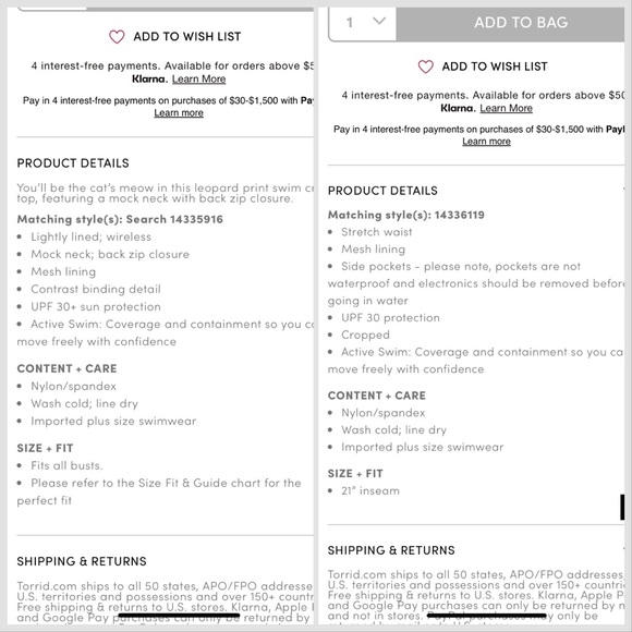 TORRID swimsuit rashguard and capri set, women’s plus size 1, 1X. - Picture 12 of 15